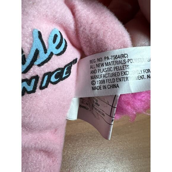 Grease on Ice Pink Poodle Plush Dog 1998 North American Tour - 8" Long - Picture 8 of 10
